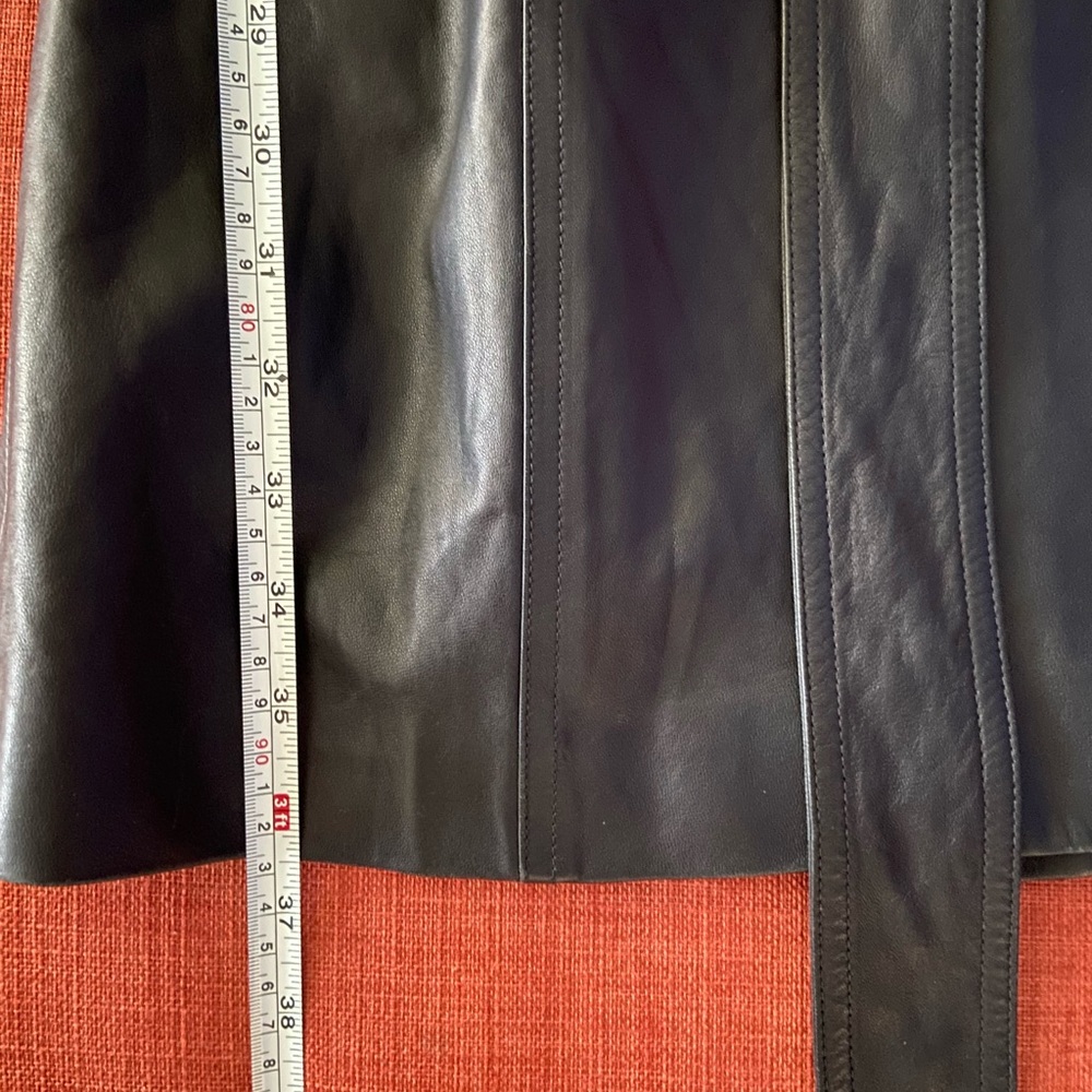 Versace navy leather trench coat - Picture 12 of 12